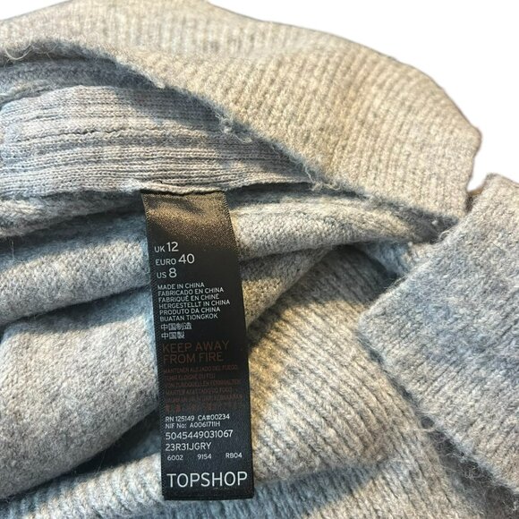 Women's Topshop Gray Side Zip Sweater Size 8 - Picture 8 of 9